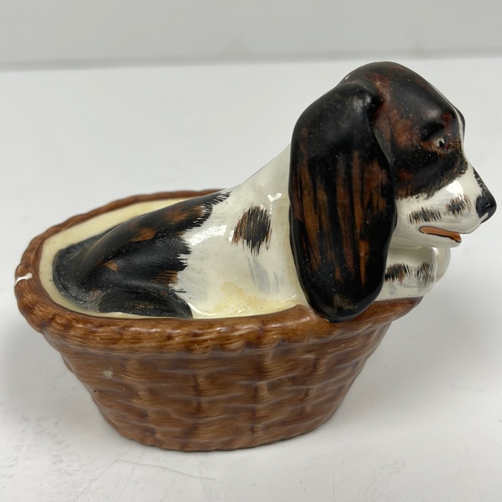 Vintage Goebel Cocker Spaniel Dog in Basket